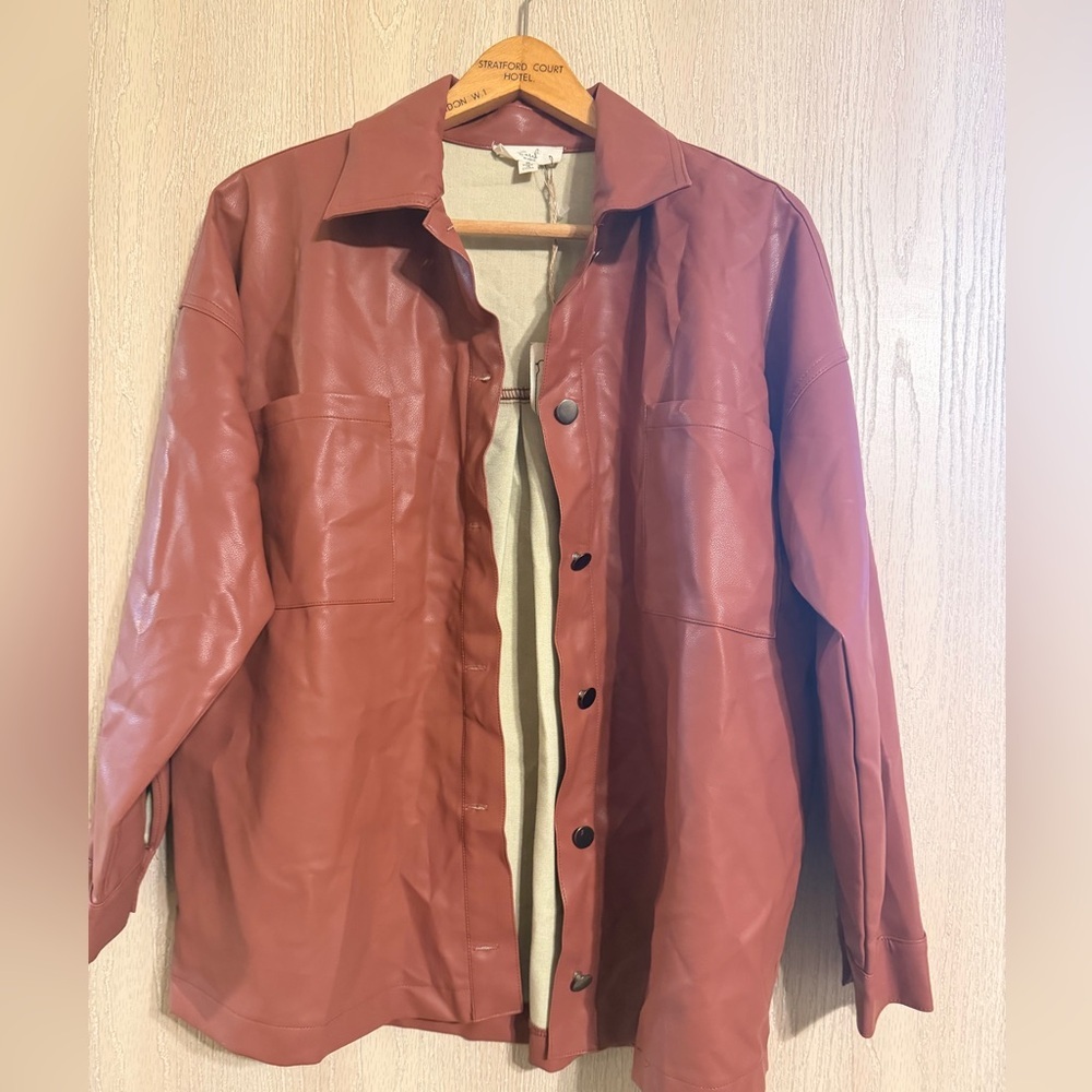 Easel Terracotta Leather Jacket